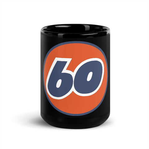 '60' Black Glossy Mug