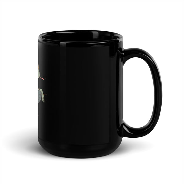 'Old School Phrog' Black Glossy Mug