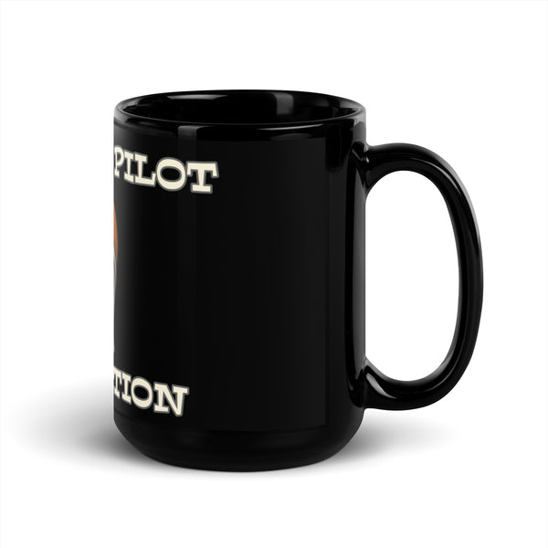 'Old Bold Pilot' Black Glossy Mug