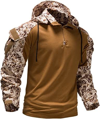 Men's Camouflage Long Sleeve Athletic Hoodie