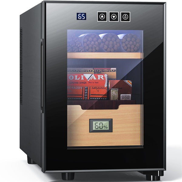 Temperature Controlled Cedar Wood Cigar & Wine Cooled Humidor