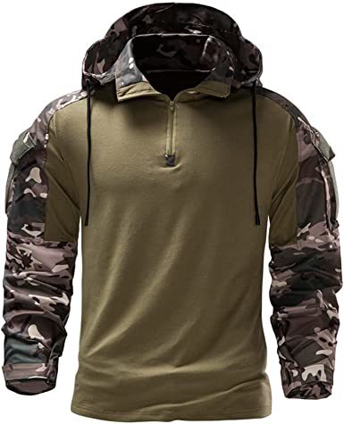 Men's Camouflage Long Sleeve Athletic Hoodie