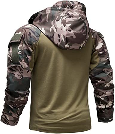 Men's Camouflage Long Sleeve Athletic Hoodie