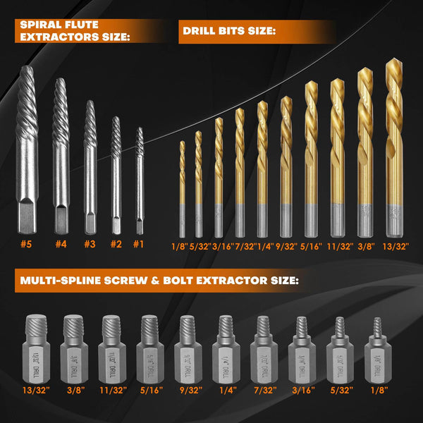 Screw Extractor Drill Bit Set