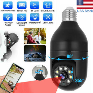 Wireless 360° Light Bulb WiFi Home Security Camera (Night IR)