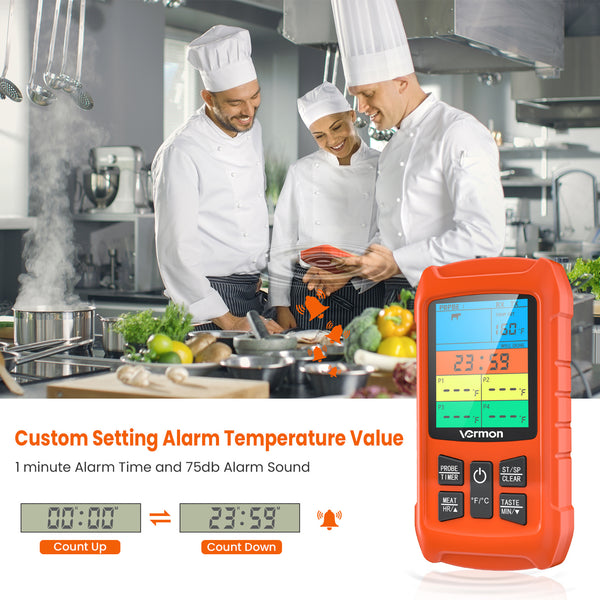 Wireless Meat Thermometer with 2 Probes & LCD Display