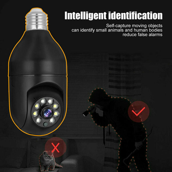 Wireless 360° Light Bulb WiFi Home Security Camera (Night IR)