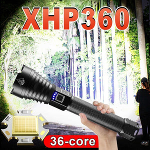 XHP360 USB Rechargeable LED Flashlight - HIGH POWER