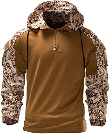 Men's Camouflage Long Sleeve Athletic Hoodie