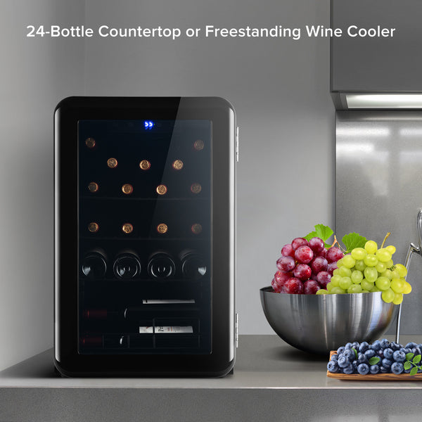 24-Bottle Wine Chiller with Digital Temperature Control & UV-Protection
