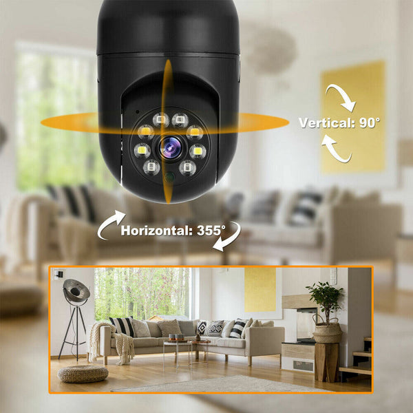 Wireless 360° Light Bulb WiFi Home Security Camera (Night IR)