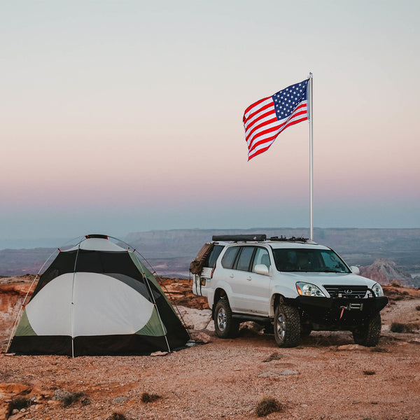 25ft Sectional Flag Pole w/ U.S. Flag & Ball