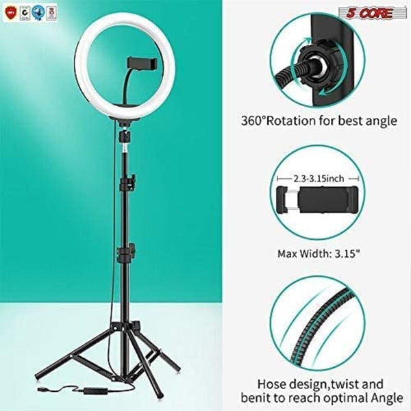 12" LED TikTok Ring Light with Tripod Stand and Phone Holder