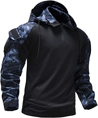 Men's Camouflage Long Sleeve Athletic Hoodie