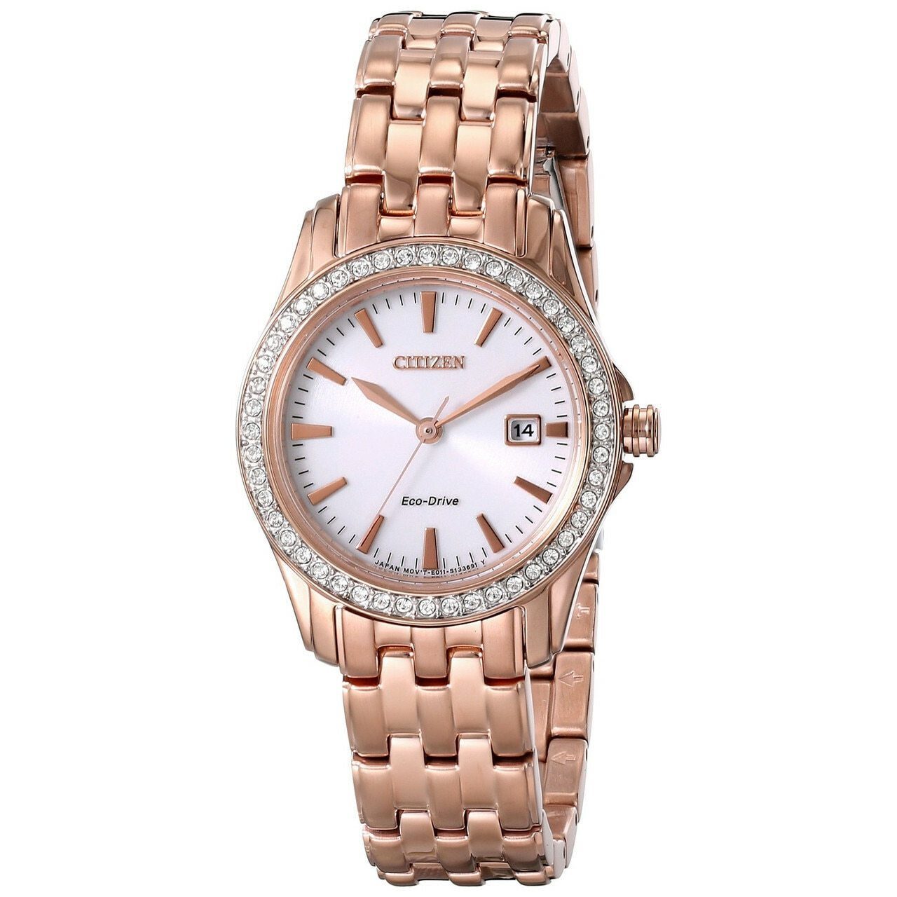 Ladies Citizen Eco-Drive Silhouette Crystal Rose Watch