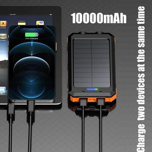 10,000mAh Portable Fast Charging (+Solar) Power Bank with Flashlight