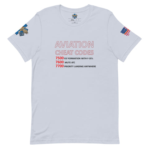 'Aviation Cheat Codes' t-shirt