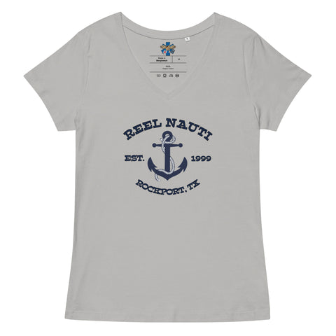 'REEL NAUTI' Women’s fitted v-neck t-shirt