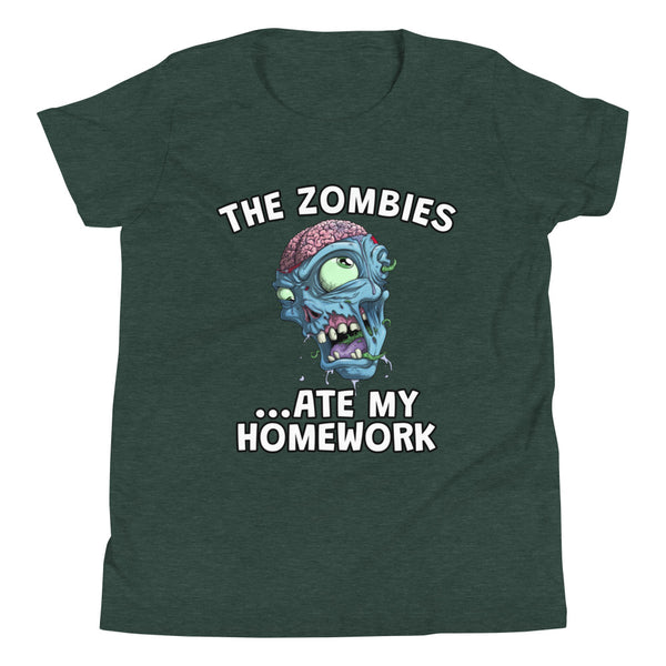 'Zombies Ate My Homework' Youth Short Sleeve T-Shirt