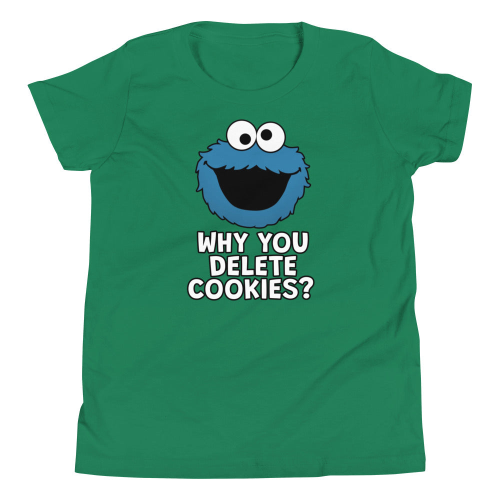 'Why U Delete Cookies?' Youth Short Sleeve T-Shirt