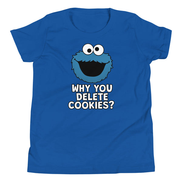 'Why U Delete Cookies?' Youth Short Sleeve T-Shirt