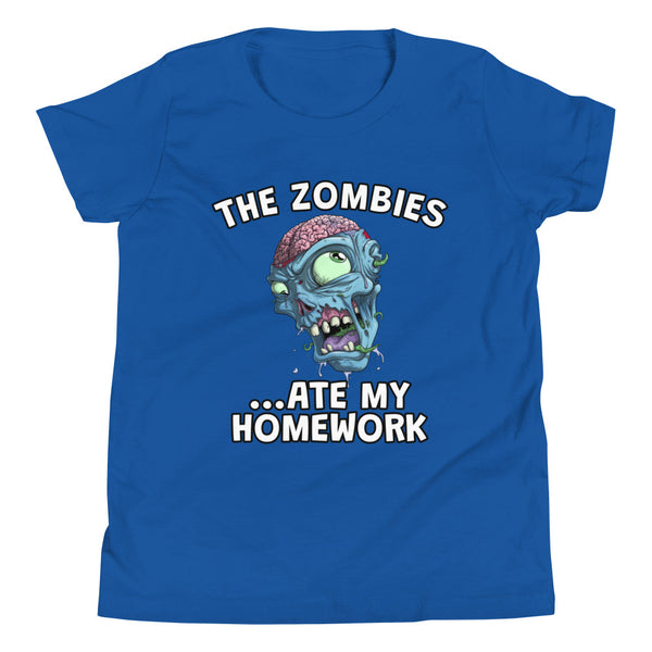'Zombies Ate My Homework' Youth Short Sleeve T-Shirt